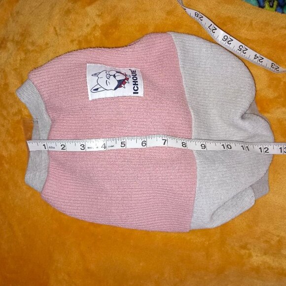ICHOUE Robust Short Dog Sweater Frenchie Pug Bulldog Pink Cotton Ribbed Clothing - Picture 6 of 7